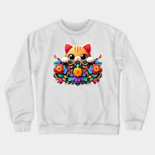 the cute little peeky cat Crewneck Sweatshirt